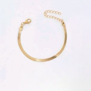 NEW Gold Toned Stainless Steel Herringbone Bracelet